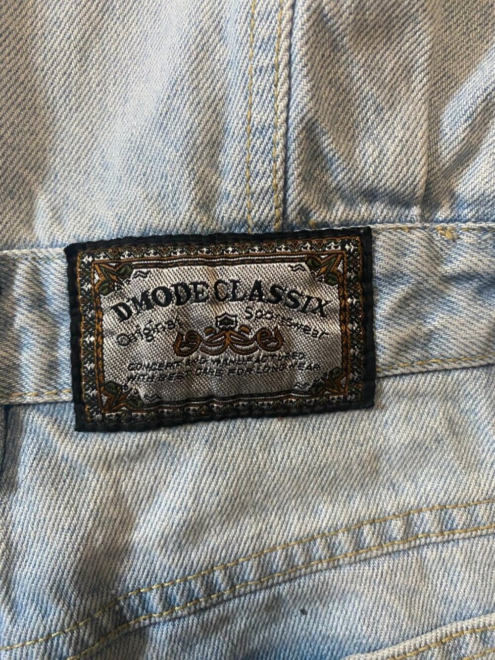 1980's/90's Vintage D'mode Classix Studded Frayed Denim Romper Light Wash 5 - Picture 14 of 16